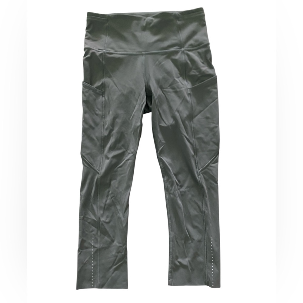 lululemon athletica Grey Sage Fast & Free Highrise Crop Size 4